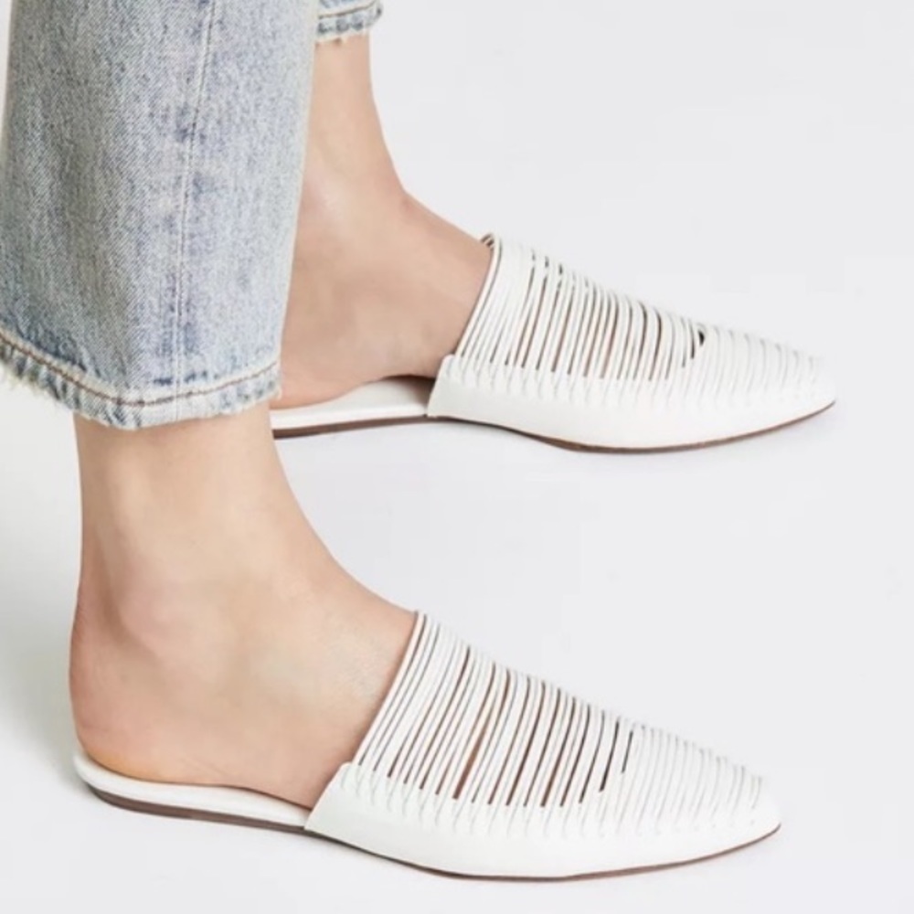 Tory Burch Sienna Woven Leather Pointy Toe Mules